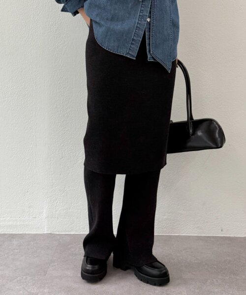 「LOUNGEDRESS」 ニットスカート MEDIUM ブラック レディースの画像