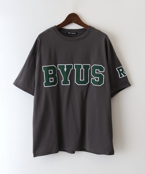 SpRay（スプレイ） tシャツ 半袖 貼付ロゴ BIG Tシャツ レディース