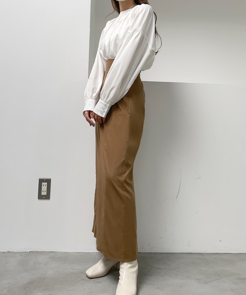 「Louere」 長袖ブラウス MEDIUM ダークブラウン レディース_画像5