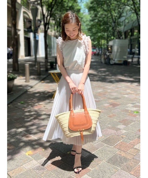 「EPOCA THE SHOP」 プリーツスカート 38 グリーン系その他7 レディース_画像2