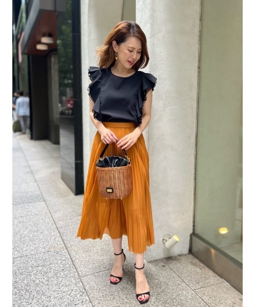 「EPOCA THE SHOP」 プリーツスカート 38 グリーン系その他7 レディース_画像6