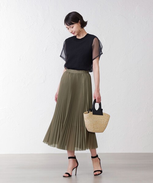 「EPOCA THE SHOP」 プリーツスカート 38 グリーン系その他7 レディース_画像9