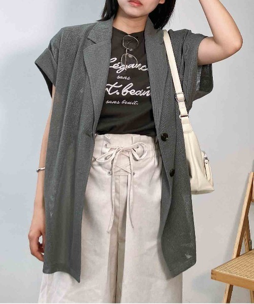 AS KNOW AS（アズノゥアズ） コート アウター シアーメッシュ フレンチ