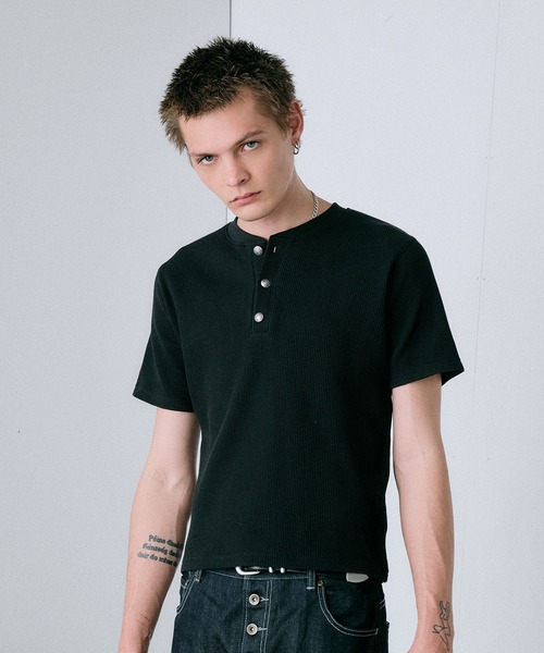 Regen Glanz ヘンリーネック tシャツ compact thermal henry neck T
