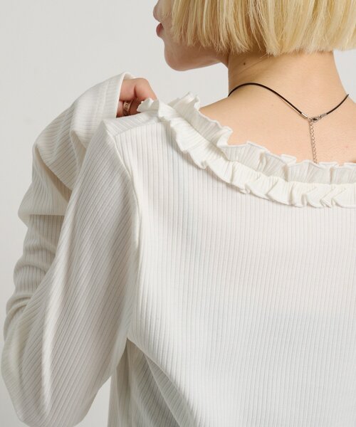「w closet」 長袖カットソー FREE グレー レディース_画像8