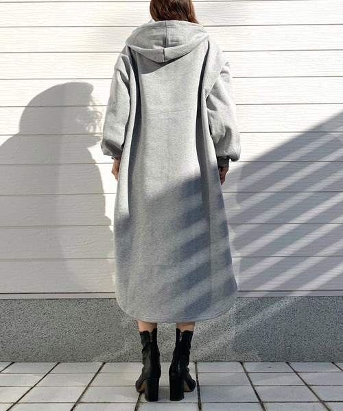 「Q」 長袖ワンピース MEDIUM モカ レディース_画像4