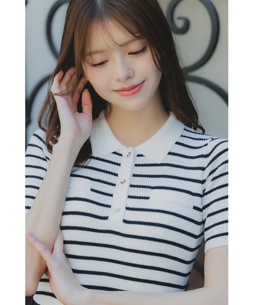 ORGUE（オルグ） ワンピース 半袖 Bi-color docking one-piece/バイ