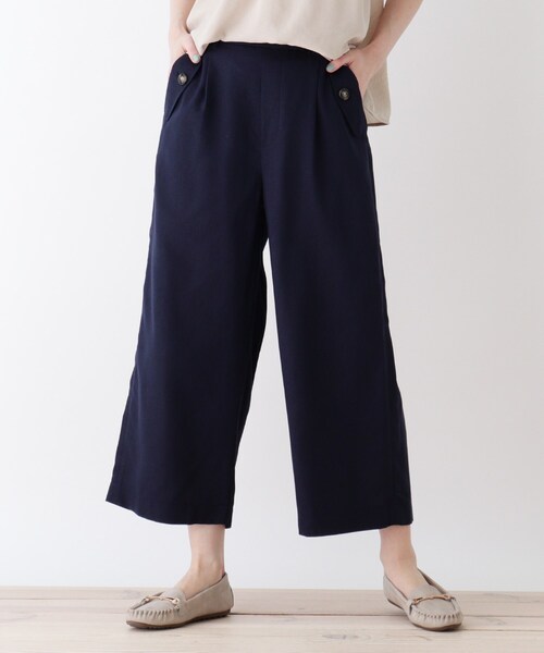 パンツ ウォッシャブルリネンワイドパンツ|ZOZOTOWN |02