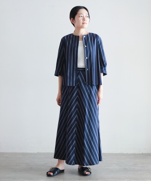 ロング スカート ダークストライプ フレアスカート : ZOZOTOWN Yahoo