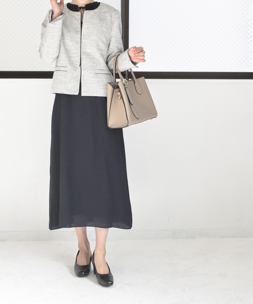   カルバンクライン パフスリーブ ソリッド オシャレ【Calvin Klein】パフ スリーブ ソリッド シース ドレス