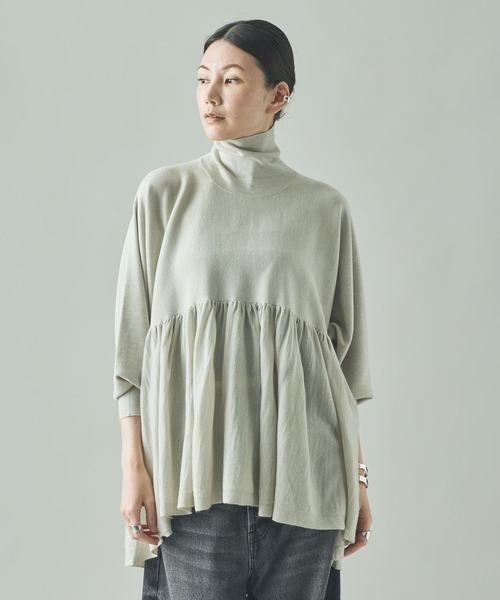 美品✨ Curensology カレンソロジー 　ストレッチ ギャザーニット Curensology ニット セーター Curensology(カレンソロジー