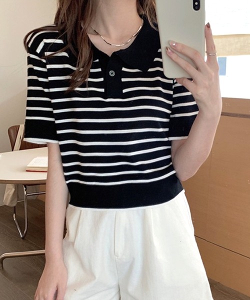 ポロシャツ ポロ WOMENS 先染めボーダー 半袖ポロシャツ レディース ZOY ポロシャツ ポロ WOMENS 先染めボーダー 半袖ポロシャツ