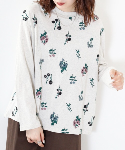 tシャツ EMAGO 花刺繍プルオーバー レディース