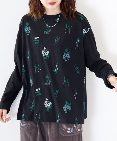 tシャツ EMAGO お花刺繍プルオーバー レディース Emago tシャツ EMAGO お花刺繍プルオーバー レディース