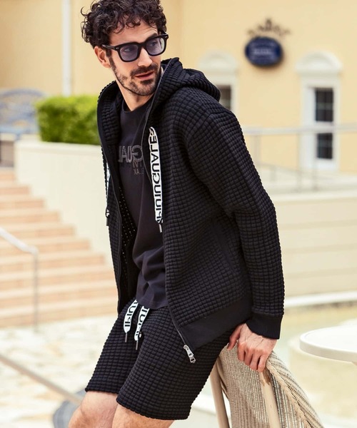 1piu1uguale3 RELAX / トップス/L/ポリエステル/BLK/無地/ワッフルパーカー 1PIU1UGUALE3 RELAX パーカー 1PIU1UGUALE3 RELAX(ウノピゥウノウ