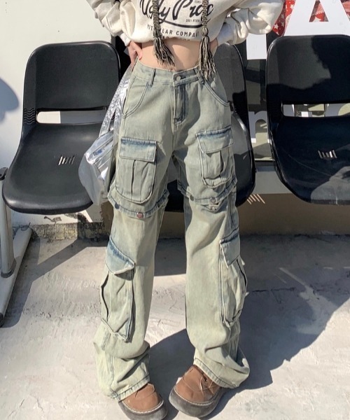 【限定コラボ2WAY♪多彩なシーンに対応】DIOR カーゴパンツ DIAVEL ジーンズ デニム デニムパンツ 2WAY 膝開きデニムカーゴ
