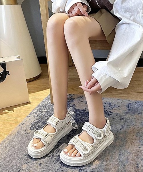 CHANEL ビジュー 厚底サンダル ビジュー CHANEL(シャネル) サンダル・ミュール(レディース