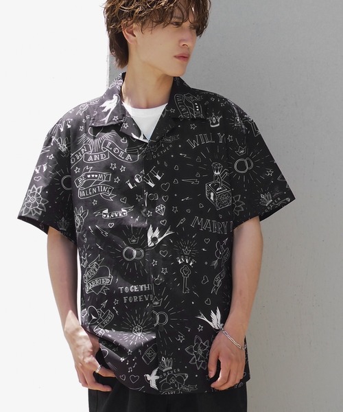 Outfit アウトフィット オープンカラー 龍柄 半袖 ドレス シャツ S 6725121226-141_SUB.jpg?v=