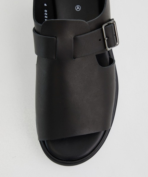 フットザコーチャー　オープントゥサンダルブラック 9 1/2 foot the coacher (フットザコーチャー) OPEN TOE SANDALS(GLOXI