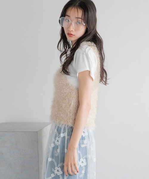 LOWRYS FARM（ローリーズファーム） キャミソール シャギービスチェ