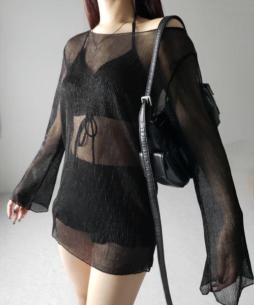 m me eme 水着 ドットチュールリボンバイカラースイムウェア me+em