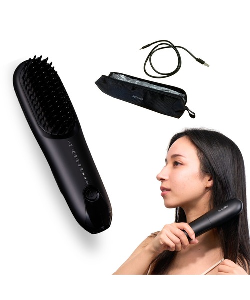 AGETUYA コードレスミニブラシアイロンプラス [熱保護ポーチ付き] 新発売】Agetuya コードレスミニブラシアイロンプラス