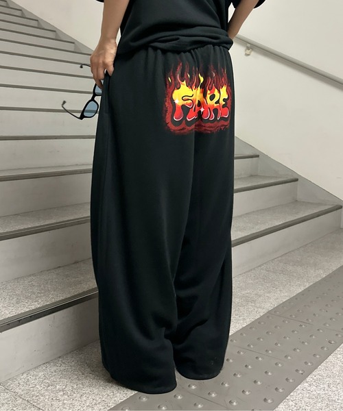 スウェットパンツ ジャージ 裏毛ヒップロゴプリントスウェット