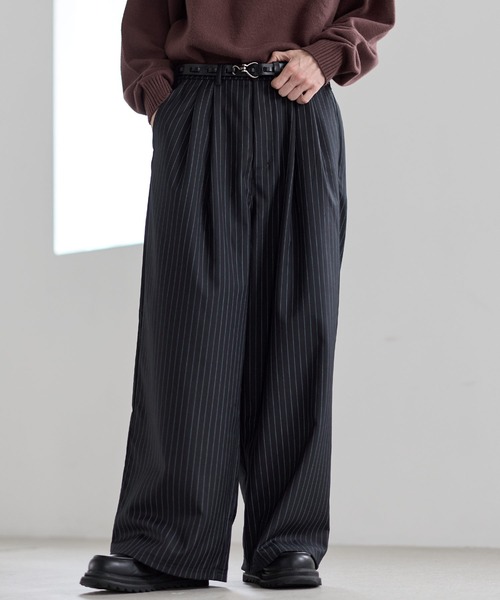 00s~ 2タック スラックス バギーパンツ ショーツ ストライプ ドレープ 00s~ 2タック スラックス バギーパンツ ショーツ ストライプ ドレープ