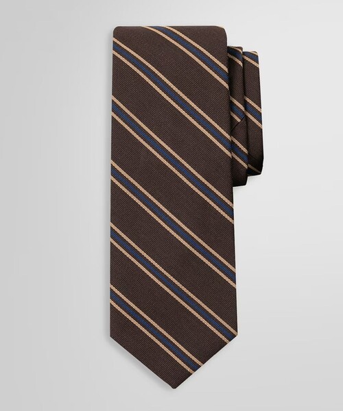 ウール/シルク ダブルストライプ ガルザタイ　ブルックスブラザーズ Brooks Brothers｜◇JAPAN TRAD.◇ シルク/コットン モガドール