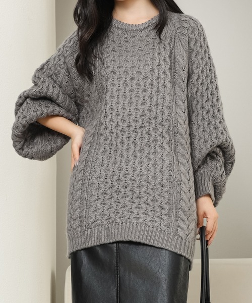 Lace Ladies ニット セーター クルーネック オーバーサイズ