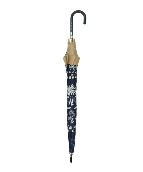 ランバンコレクション 花柄 長傘 ジャンプ式 耐風傘 ベージュ 60cm LANVIN en Bleu 傘 長傘 耐風 花柄 サテンプリント ジャンプ式