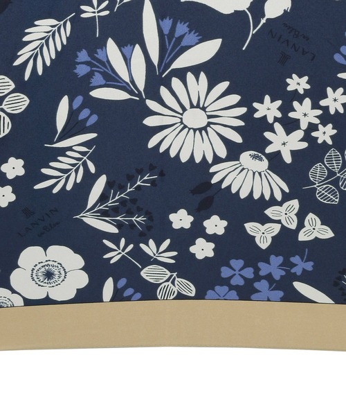 ランバンオンブルー(LANVIN en Bleu)花柄 ジャンプ式 耐風雨長傘 LANVIN en Bleu 傘 長傘 耐風 花柄 サテンプリント ジャンプ式