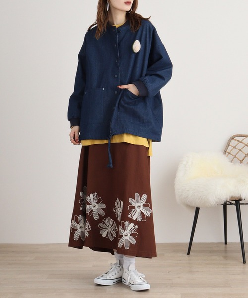 Emago（イマゴ） ブルゾン アウター アボカドブローチ付きブルゾン