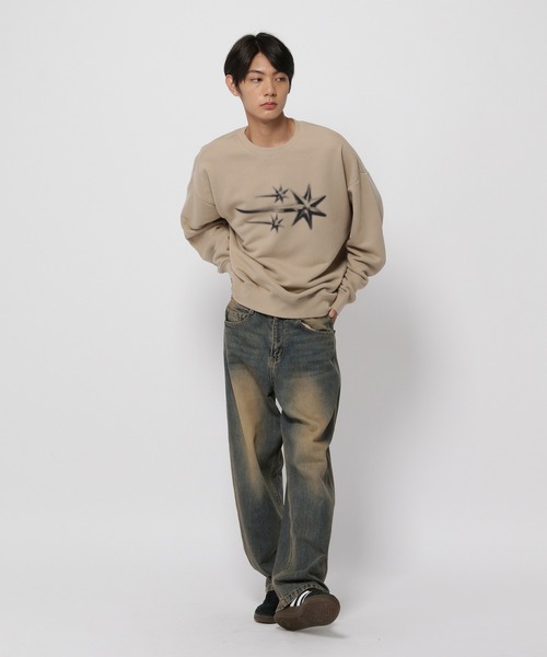 トレーナー スウェット 「UNISEX」niceghostclub／3スターロゴプルオーバー（ウラケ） レディース メンズ NICE GHOST CLUB トレーナー スウェット 「UNISEX
