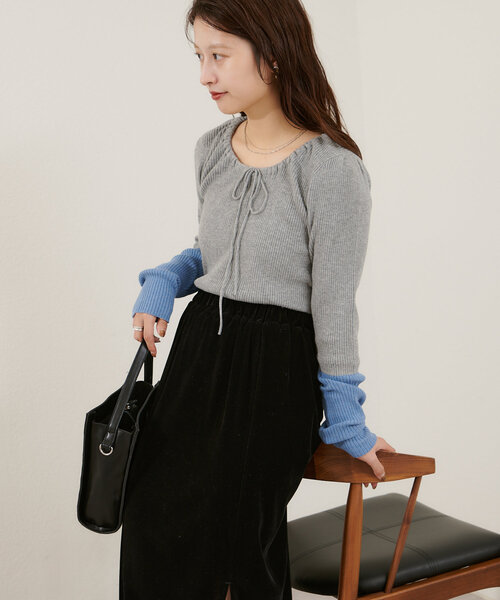 R13 アールサーティーン プルオーバーリブニット ネイビー S Smells Like Teen Spirit｜MUSE de Deuxieme Classe（ミューズ
