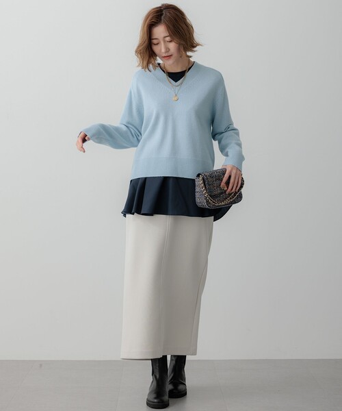 新品タグ付き✨ 23区　24SS 洗える ウールカシミヤVネックニット　38 Oggi2月号掲載/洗える】ウールカシミヤ Vネック ニット / 23区