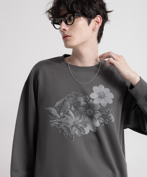 RAGEBLUE（レイジブルー） tシャツ フラワープリント/クルーネック
