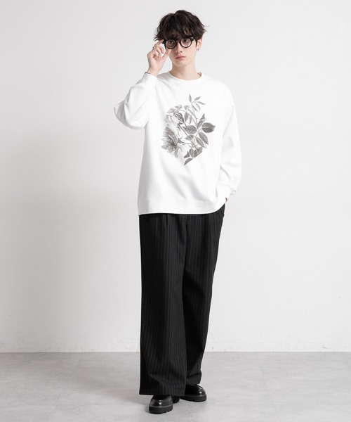 RAGEBLUE（レイジブルー） tシャツ フラワープリント/クルーネック