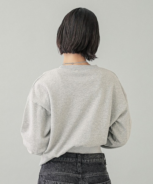 X-girl（エックスガール） トレーナー スウェット OVERLAPPED LOGO