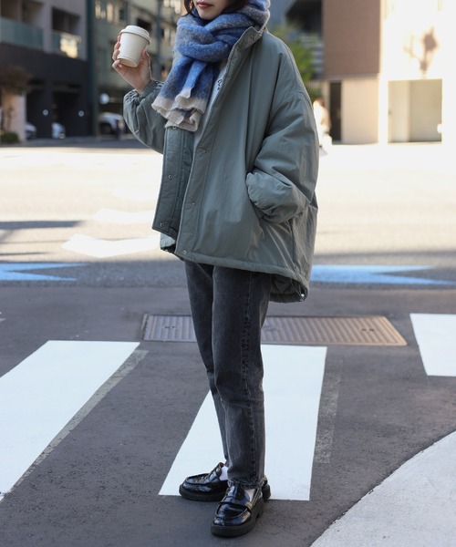 Bonjour Sagan マフラー ストール バイカラーウェーブ柄マフラー