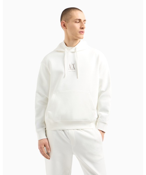 A|X ARMANI EXCHANGE ロゴ パーカー アイボリー スウェット ARMANI EXCHANGE トレーナー スウェット 「A|X アルマーニ