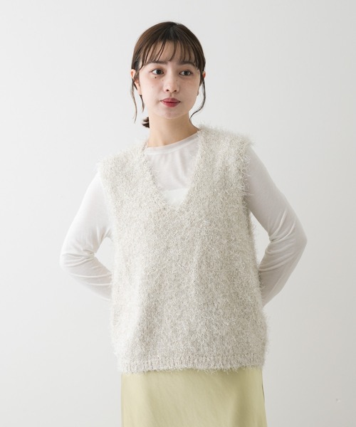 極美品　2023AW ジャーナルスタンダード　レザージュ　ニット　セーター　ラメ Bonjour Sagan ニット セーター ラメ透かしメッシュニット