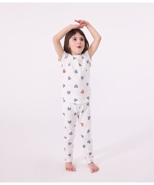PETIT BATEAU パジャマ 半袖長ズボンパジャマ キッズ 子供