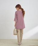 ブラウス シャツ シフォンフレア袖チュニックブ...の詳細画像4