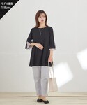 ブラウス シャツ シフォンフレア袖チュニックブ...の詳細画像3