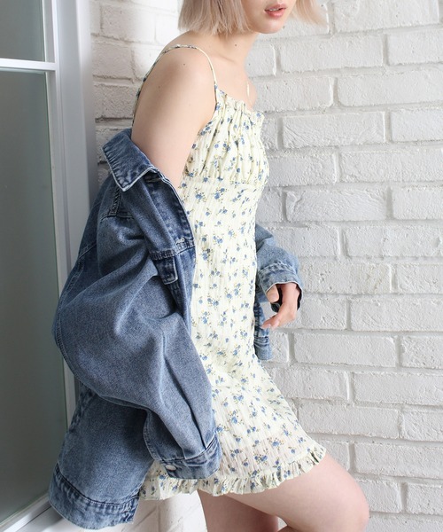 春夏ミニ花柄ワンピース✿可愛いキャミチュニック SpRay ワンピース 小花柄ミニキャミワンピース : ZOZOTOWN Yahoo
