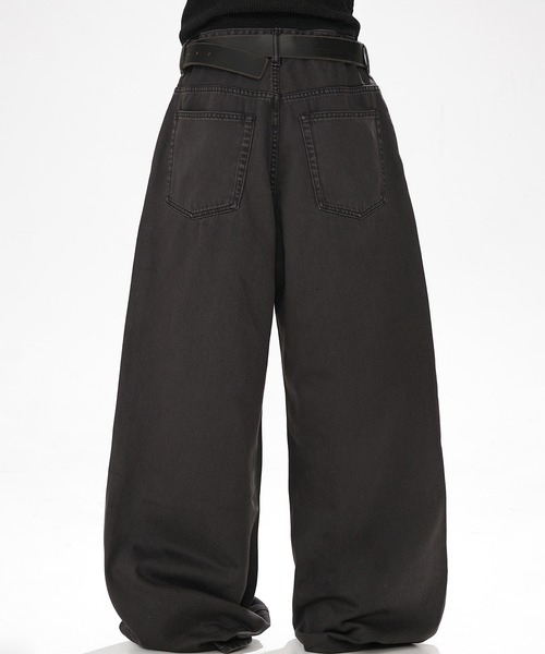 MASONPRINCE ジーンズ ワイドストレートシルエット ウォッシュ加工