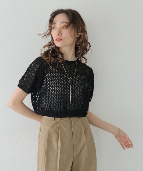 CLEIO ニット セーター 「CLEIO」クロップドメッシュニット