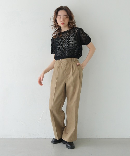 ニット セーター メッシュコットンクロップドニット レディース CLEIO ニット セーター 「CLEIO」クロップドメッシュニット