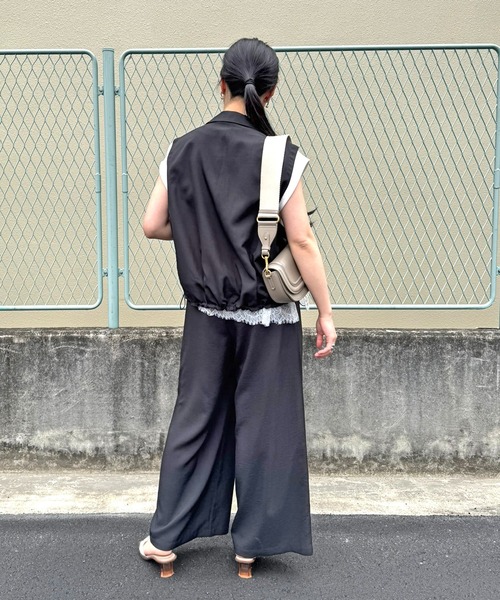 LHELBIE（レルビエ） ワイドパンツ パンツ リネンライクワイドパンツ